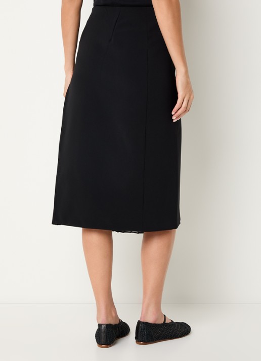 Claudie Pierlot Simona midi rok met plissé - achterkant 3 zwart