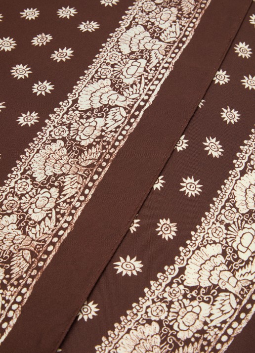 Claudie Pierlot Sjaal van zijde met print 65 x 65 cm - detail 2 kastanjebruin