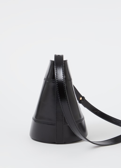 Claudie Pierlot Solveig crossbodytas van kalfsleer - detail 4 zwart