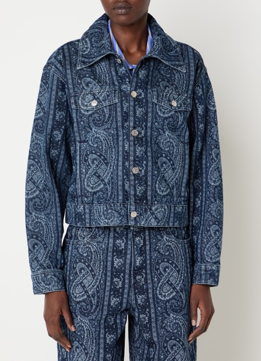 Claudie Pierlot Spijkerjas met print en sjaalkraag