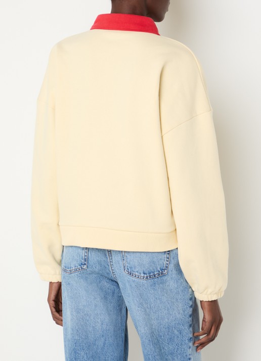 Claudie Pierlot Sweater met logoborduring en polokraag - achterkant 4 lichtgeel