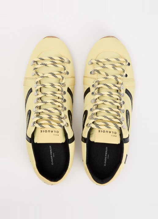 Claudie Pierlot Swing sneaker met details van kalfsleer - detail 2 citroengeel