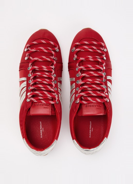 Claudie Pierlot Swing sneaker met metallic details - detail 2 rood
