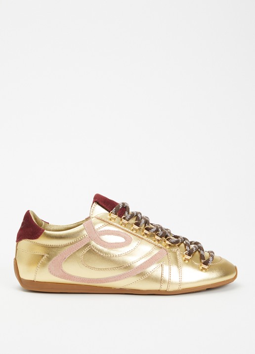 Claudie Pierlot Swing sneaker van leer met metallic finish