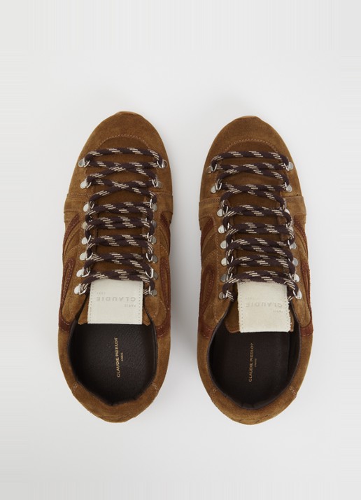 Claudie Pierlot Swing sneaker van suède met logo - detail 4 bruin