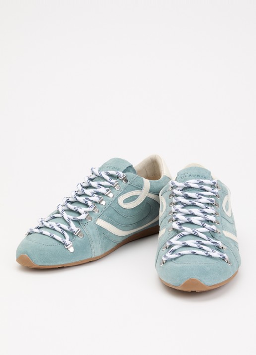 Claudie Pierlot Swing sneaker van suède - detail 5 lichtblauw