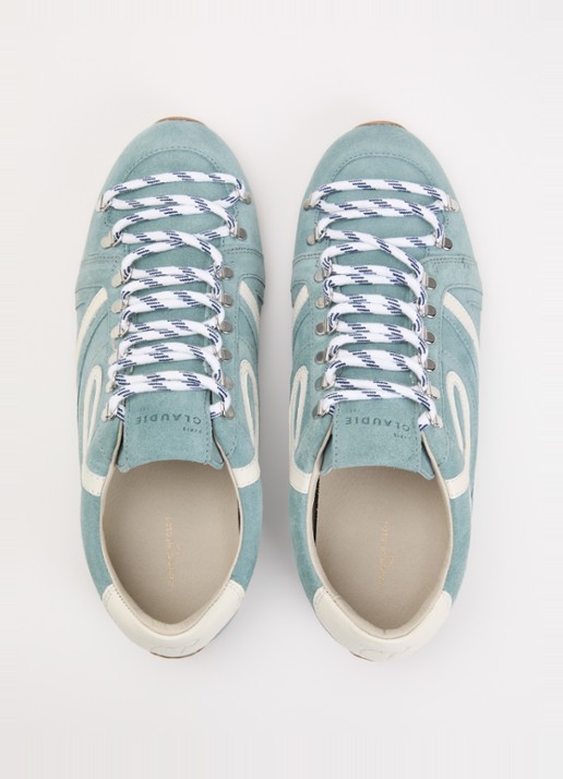 Claudie Pierlot Swing sneaker van suède - detail 6 lichtblauw