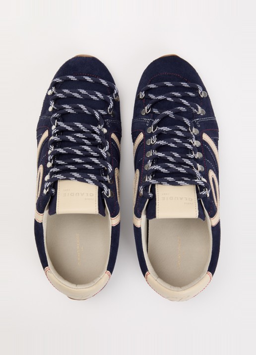 Claudie Pierlot Swing sneaker van suède - detail 7 donkerblauw