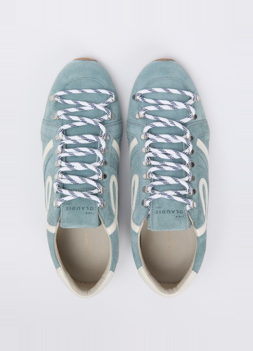 Claudie Pierlot Swing sneaker van suède - detail 9 lichtblauw