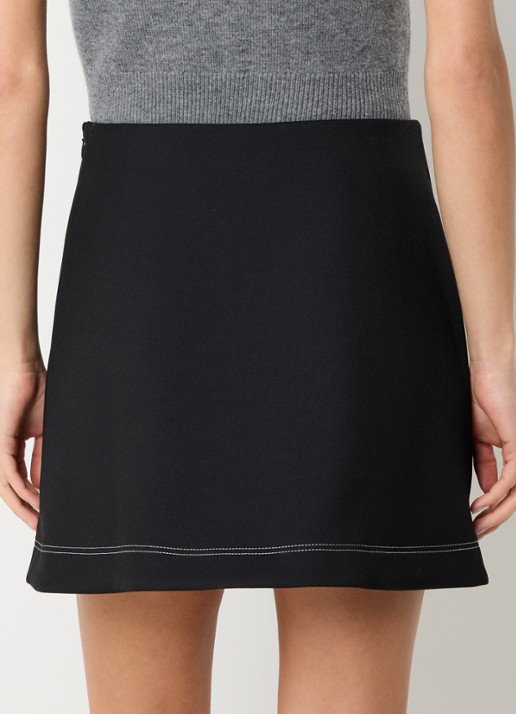 Claudie Pierlot Syna mini rok met stretch - achterkant 4 zwart
