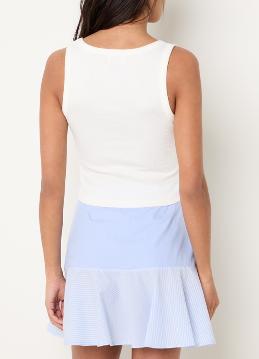 Claudie Pierlot Tanktop met logo - achterkant 3 gebroken wit