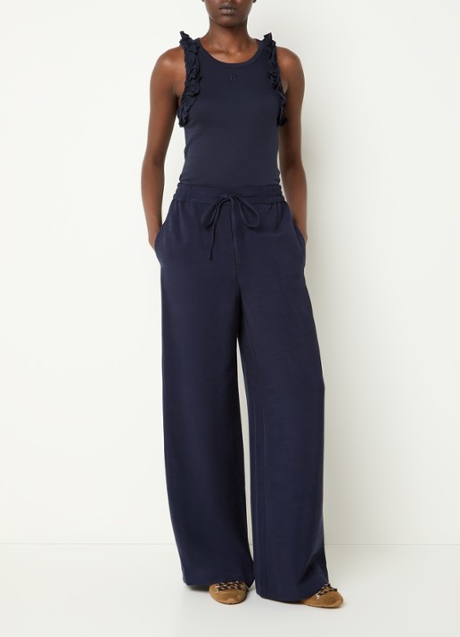 Claudie Pierlot Tanktop met ruches - voorkant 4 donkerblauw