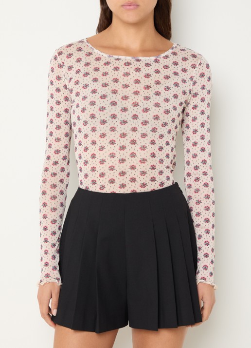 Claudie Pierlot Testy top van mesh met bloemenprint