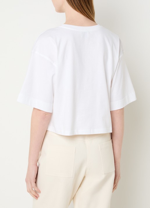Claudie Pierlot Tonia T-shirt met logo - achterkant 2 gebroken wit