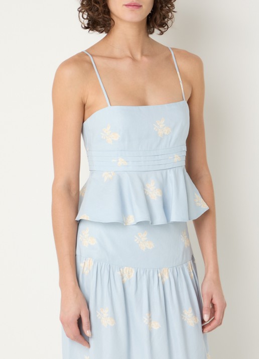 Claudie Pierlot Top in linnenblend en bloemenprint