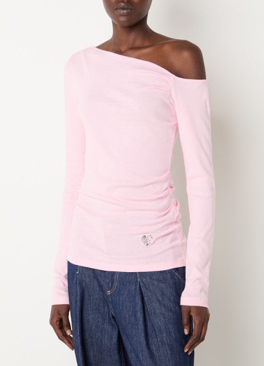 Claudie Pierlot Top met borduring en asymmetrische hals