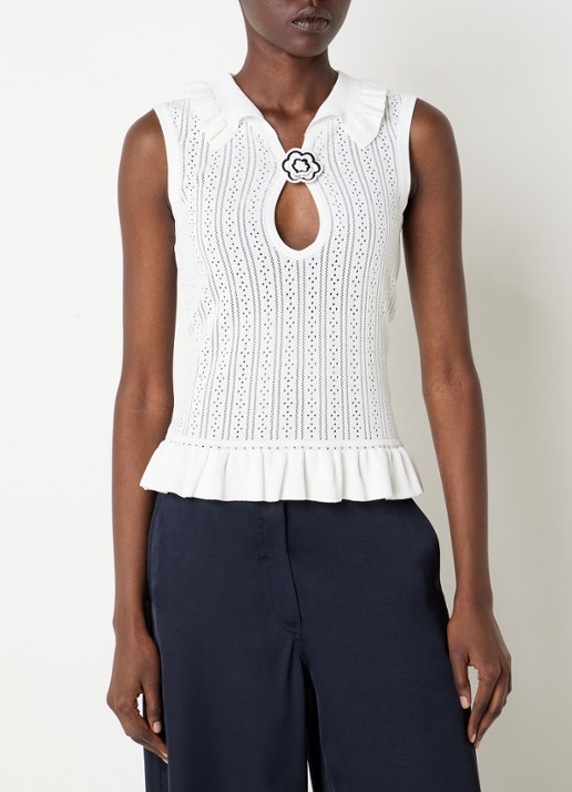 Claudie Pierlot Top met opengewerkt dessin en cut-out detail