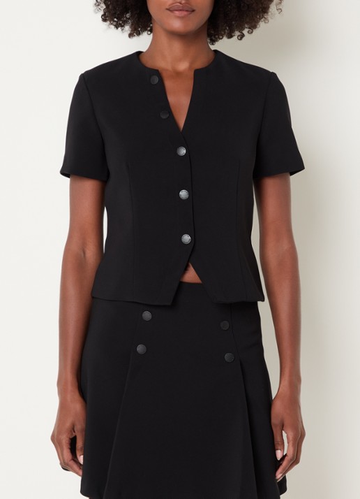 Claudie Pierlot Top met ronde hals - detail 4 zwart