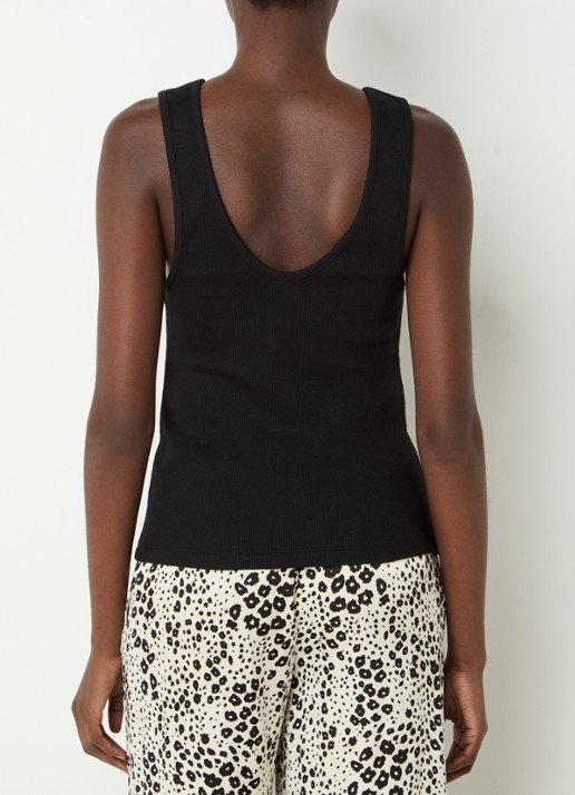 Claudie Pierlot Tuliana tanktop met logoborduring - achterkant zwart