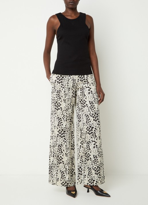 Claudie Pierlot Tuliana tanktop met logoborduring - voorkant 3 zwart