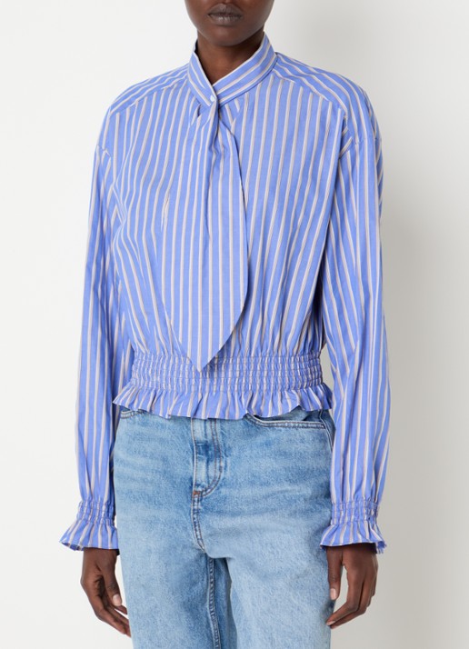 Claudie Pierlot Tuniek met smockwerk en streepprint