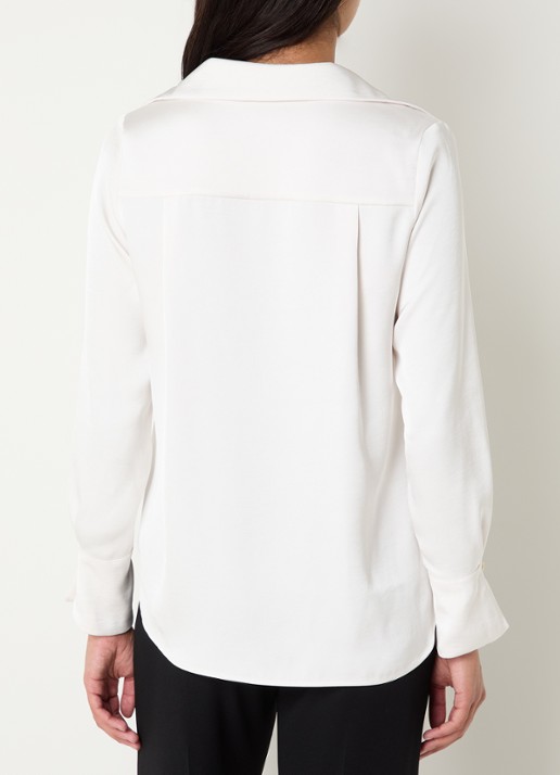 Claudie Pierlot Tuniek van satijn met V-hals - achterkant 4 creme