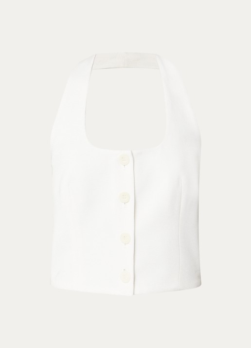Claudie Pierlot Valmy crop top  - voorkant 3 gebroken wit