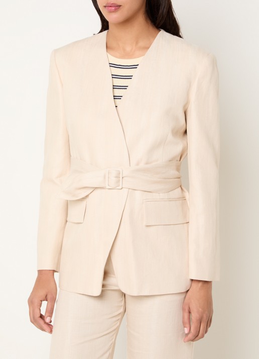 Claudie Pierlot Vassila blazer in linnenblend met ceintuur