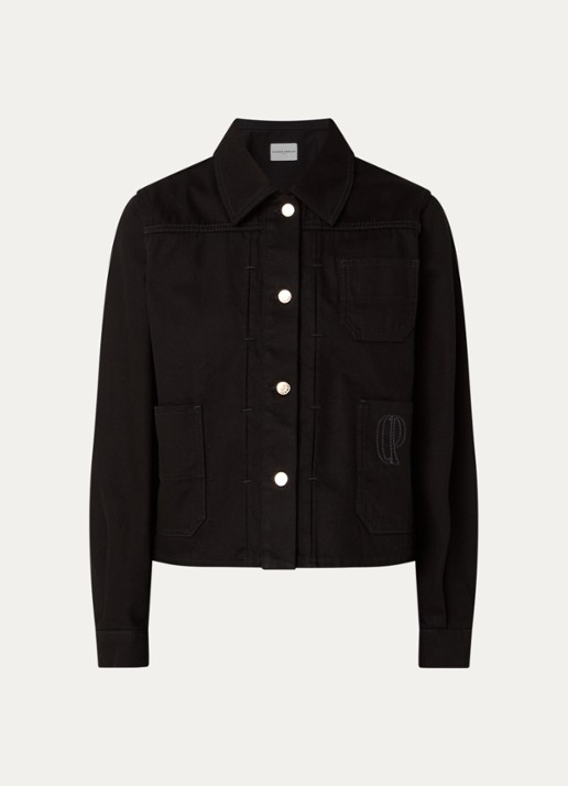 Claudie Pierlot Verona spijkerjas met borstzak - voorkant 2 zwart