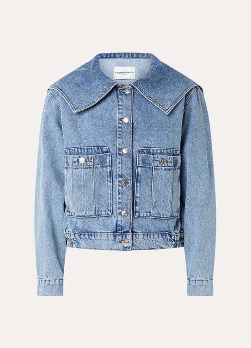 Claudie Pierlot Vesna spijkerjas met klepzakken - voorkant 3 indigo