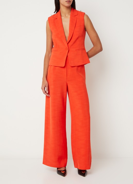Claudie Pierlot Ville gilet met rug decolleté - voorkant 3 oranjerood