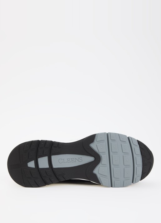 Cleens Aero Runner sneaker met suède details - detail 3 donkerblauw