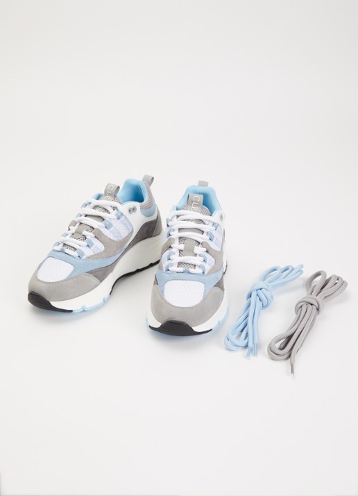 Cleens Aero Runner sneaker met suède details - detail 2 grijs