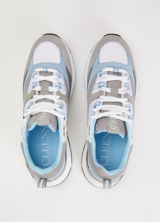 Cleens Aero Runner sneaker met suède details - detail 3 grijs