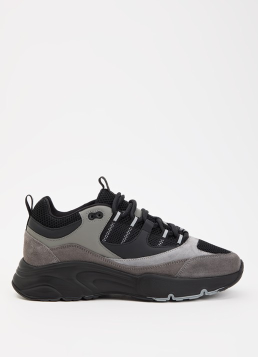 Cleens Aero Runner sneaker van leer met suède details