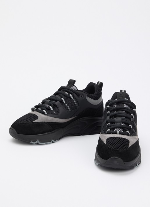 Cleens Aero Runner sneaker van mesh met details van suède - detail 3 zwart