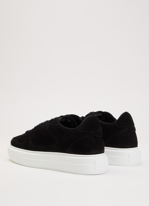 Cleens Court sneaker van suède - achterkant 5 zwart