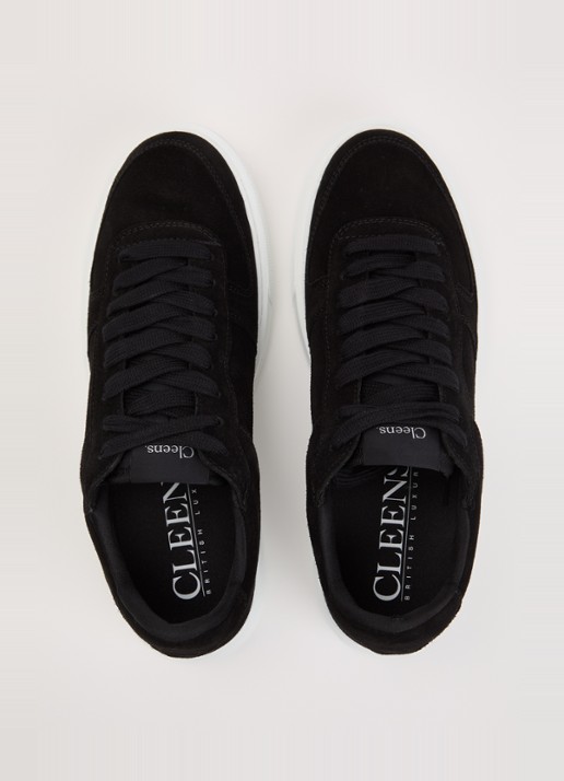 Cleens Court sneaker van suède - detail 3 zwart