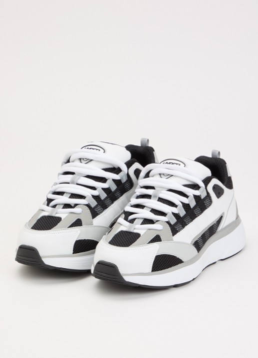 Cleens Hyper Runner sneaker met leren details - detail 3 lichtgrijs