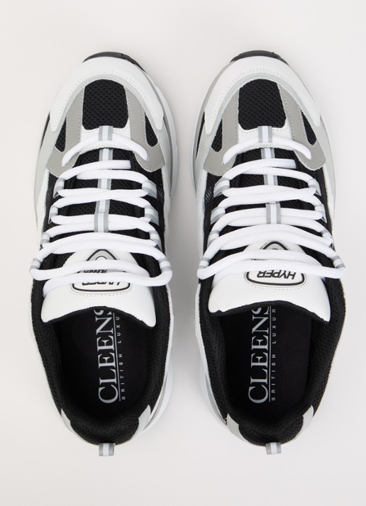 Cleens Hyper Runner sneaker met leren details - detail 4 lichtgrijs