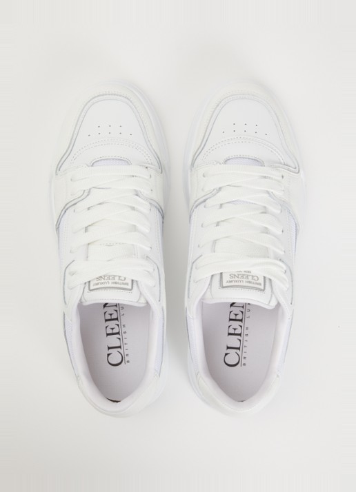 Cleens Lay Up sneaker met leren details - detail 3 wit