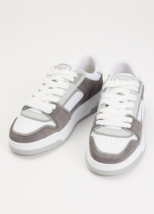Cleens Lay Up sneaker met leren en suède details - detail 2 grijs