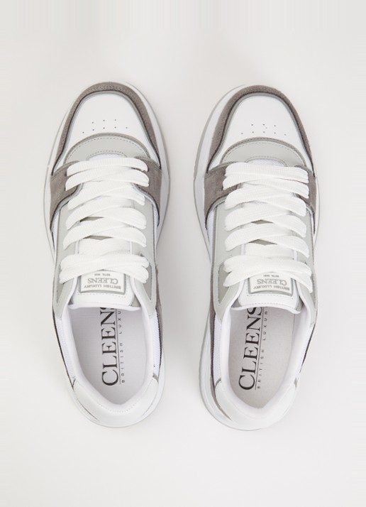 Cleens Lay Up sneaker met leren en suède details - detail 3 grijs