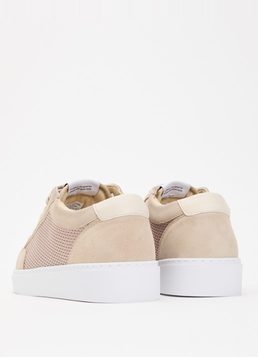 Cleens Luxor sneaker met suède details - achterkant 5 beige
