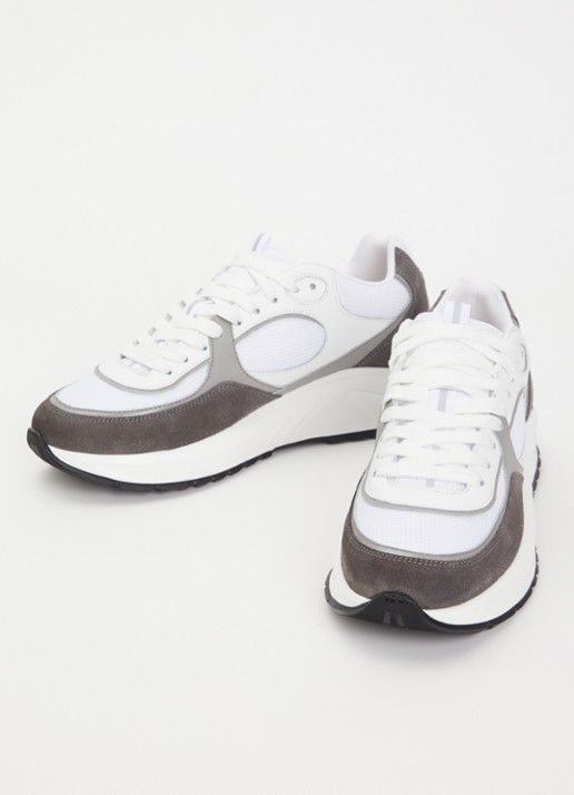 Cleens Onesixty sneaker met suède details - detail grijs