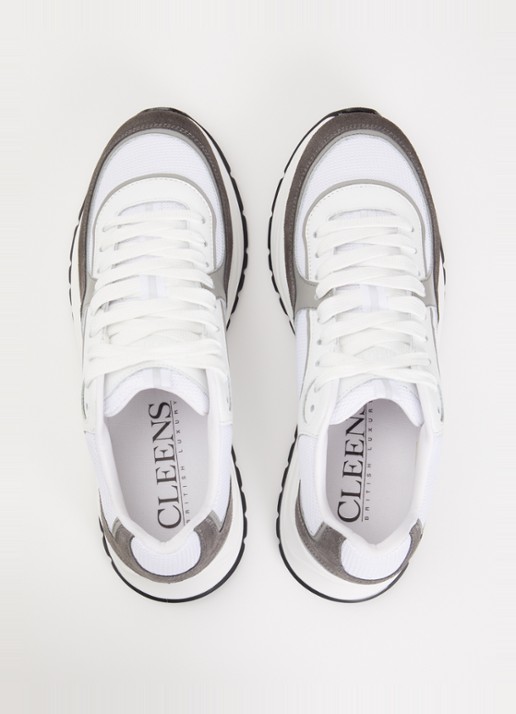 Cleens Onesixty sneaker met suède details - detail 2 grijs