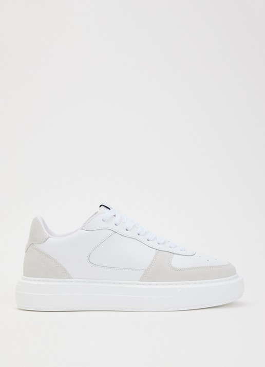 Cleens Sneaker van leer met suède details