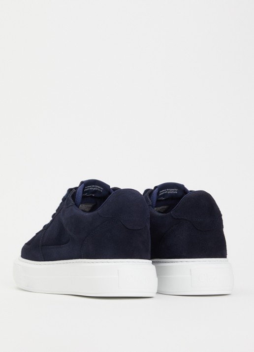 Cleens Sneaker van suède - achterkant 5 donkerblauw