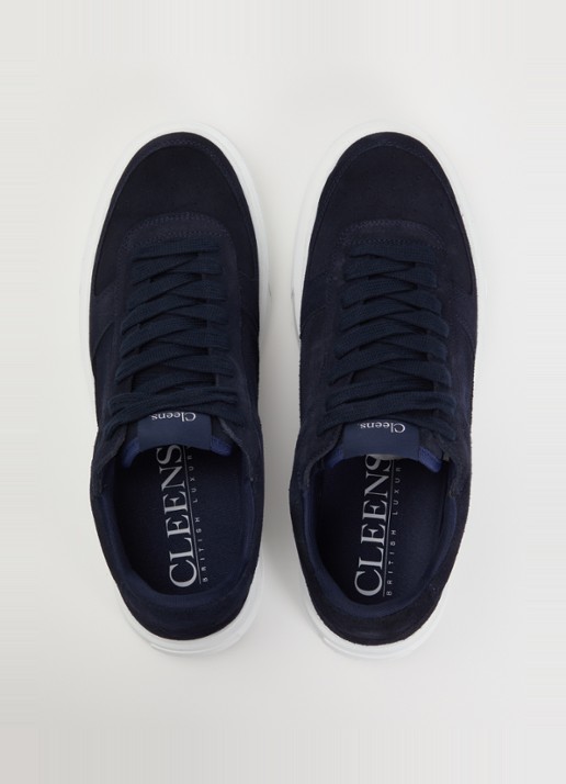 Cleens Sneaker van suède - detail 2 donkerblauw