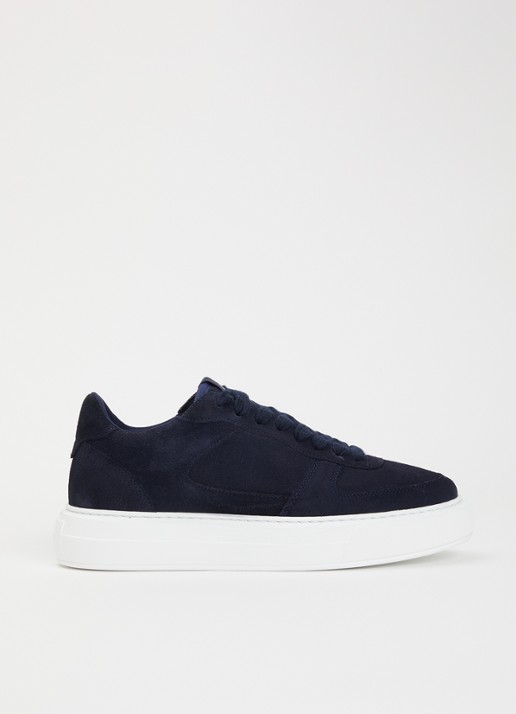 Cleens Sneaker van suède - voorkant 4 donkerblauw